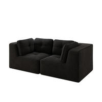 2-SITZER mit rahmenloser Konstruktion und Cordstoff - Schwarz, Textil (208/69/104cm) - EVRYAE