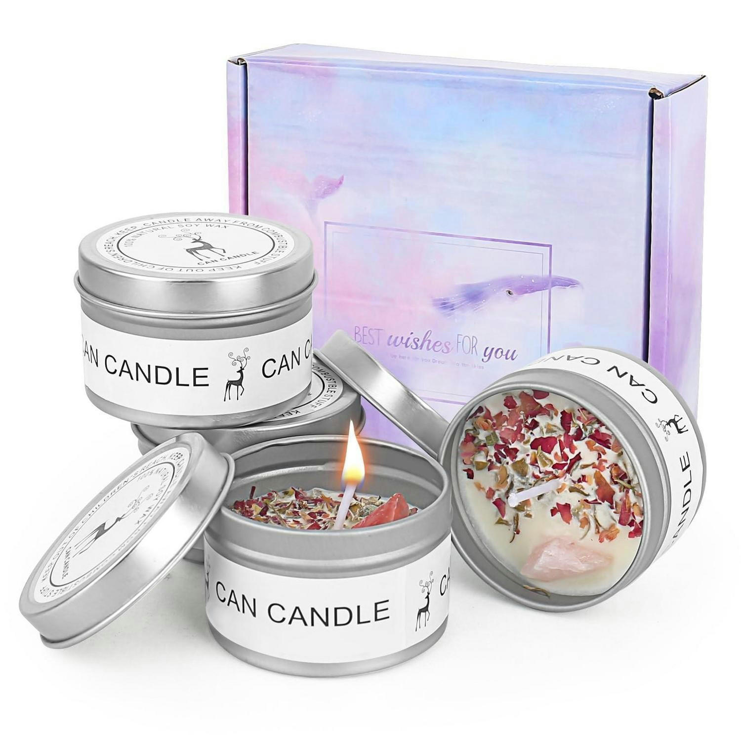 DUFTKERZEN 4-teiliges Set Sojawachs Aromatherapie für Entspannung - Multicolor, Paraffin (4cm)