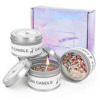 DUFTKERZEN 4-teiliges Set Sojawachs Aromatherapie für Entspannung - Multicolor, Paraffin (4cm)