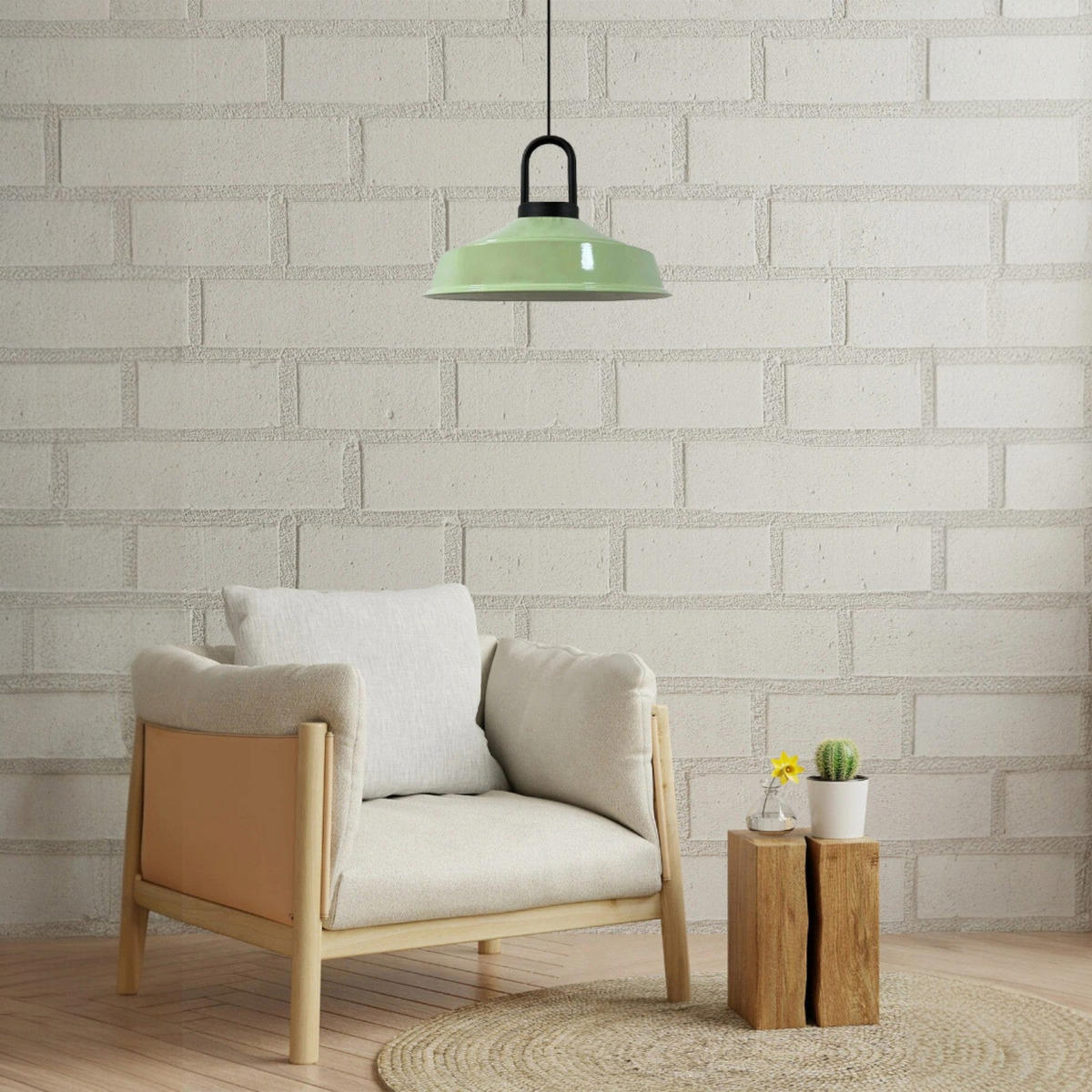 PENDELLEUCHTE SchwarzLocke - Mintgrün, Metall (40/40/28cm) - Bamyum