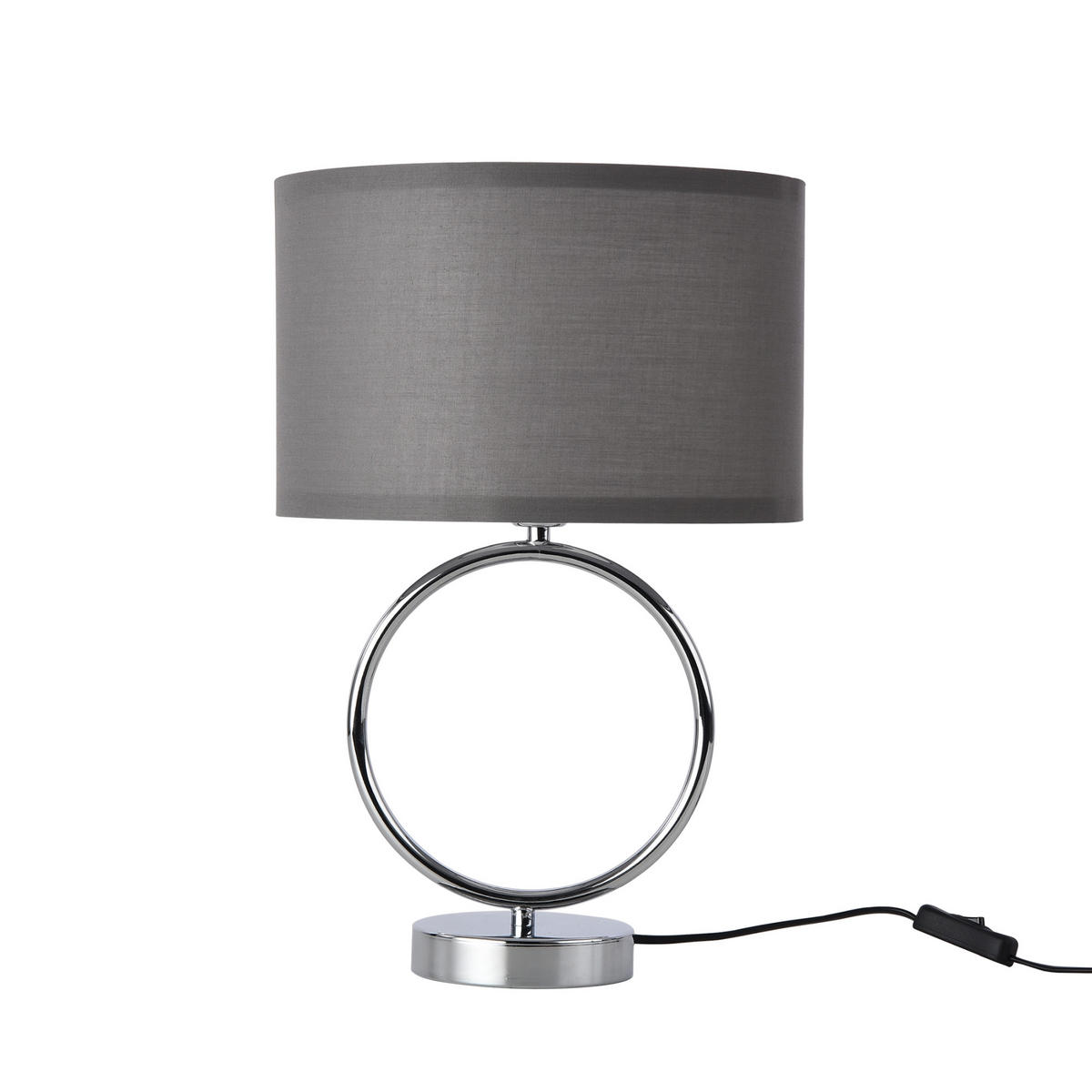 TISCHLAMPE Torquay - Chromfarben/Grau, Textil/Metall (28/28/42cm) - lux.pro