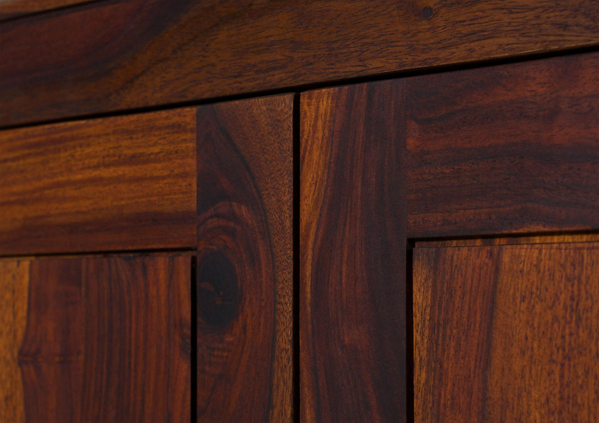 SIDEBOARD Sheesham 178x40x80 walnuss geölt BROOKLYN #28 - Dunkelbraun, Holz (178/80/40cm) - Massivmoebel24