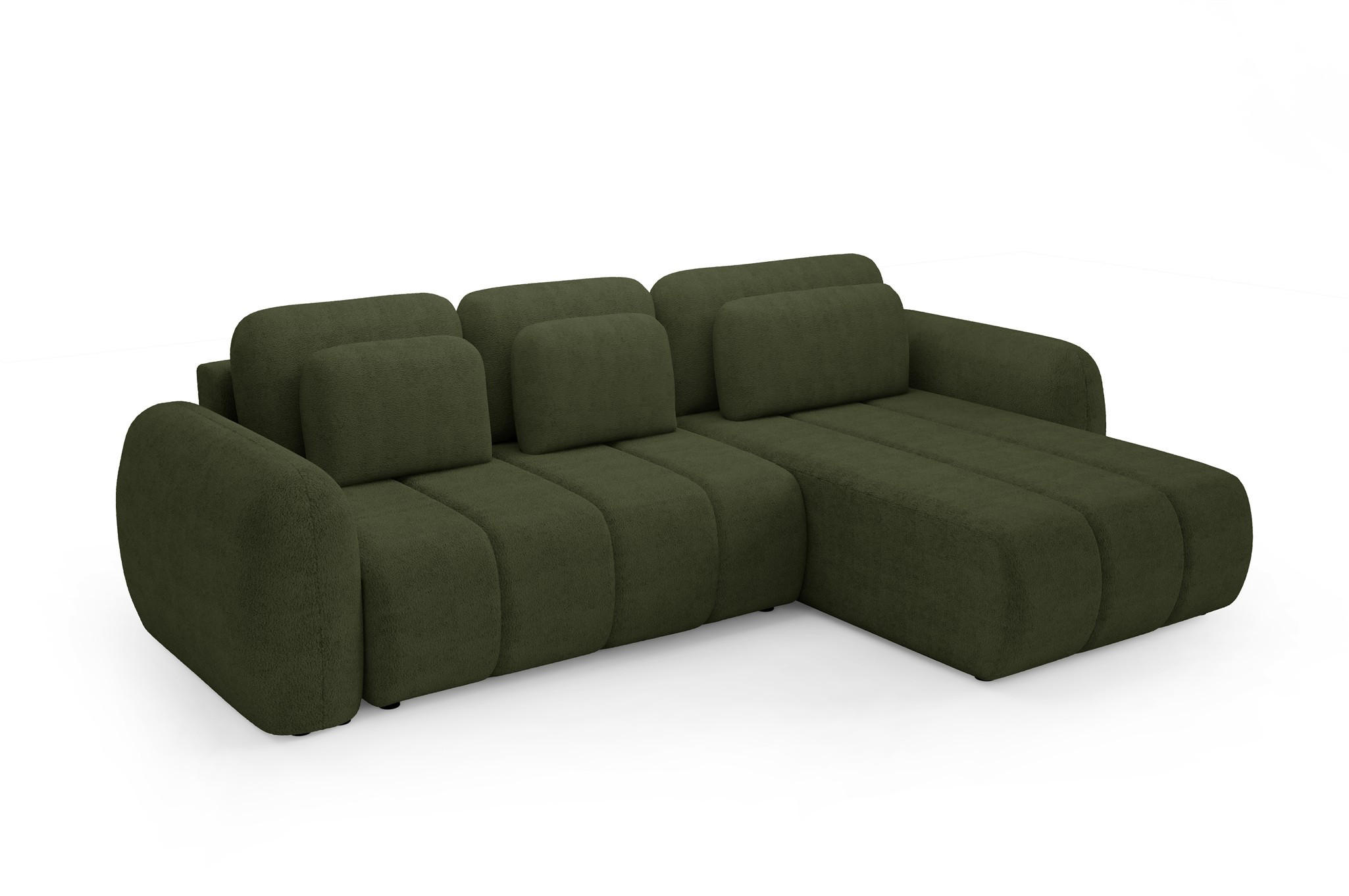 ECKSOFA Caria Mit Schlaffunktion - Grün, Holzwerkstoff/Textil (304/190cm) - Fun Möbel