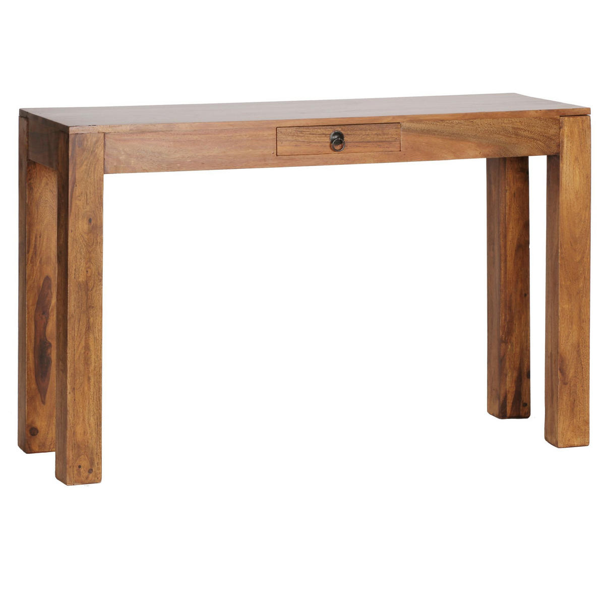 KONSOLENTISCH Akazienholz Schublade Landhausstil NAKO, Braun 120x40x70 cm - Braun, Holz/Metall (40/120/70cm) - KADIMA DESIGN
