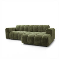ECKSOFA TISI Grün Chenille - Grün, Holz (274/165cm) - MASSENO