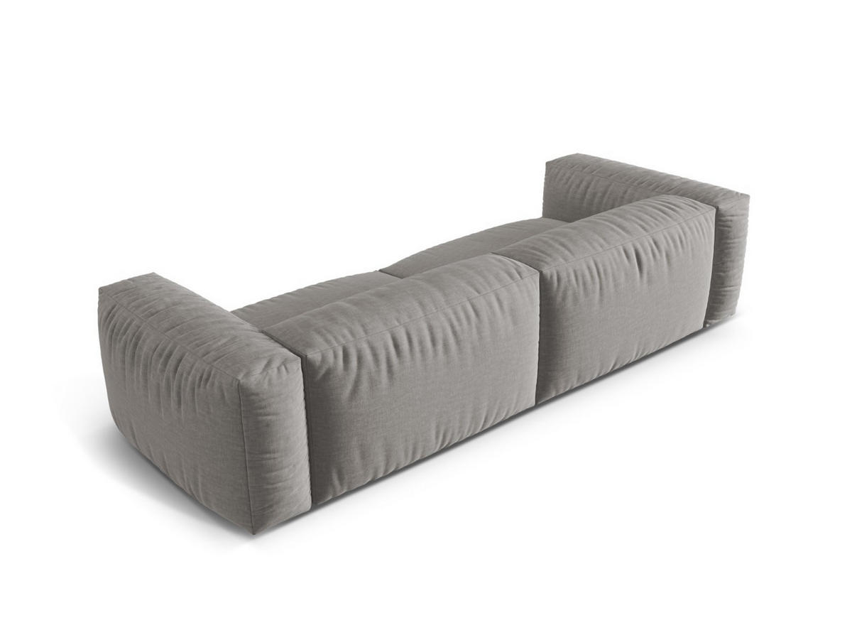 SOFA modular Martina aus strukturiertem Stoff hellgrau 4 Sitzplätze - Hellgrau, Textil (320/75/106cm) - Micadoni
