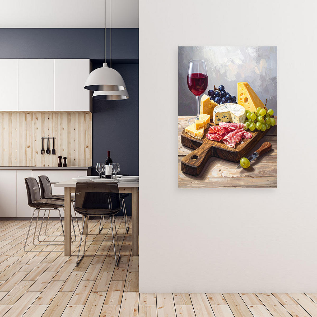 LEINWANDBILD Essen & Trinken 80x120cm - Multicolor, Textil (80/120cm) - Feeby