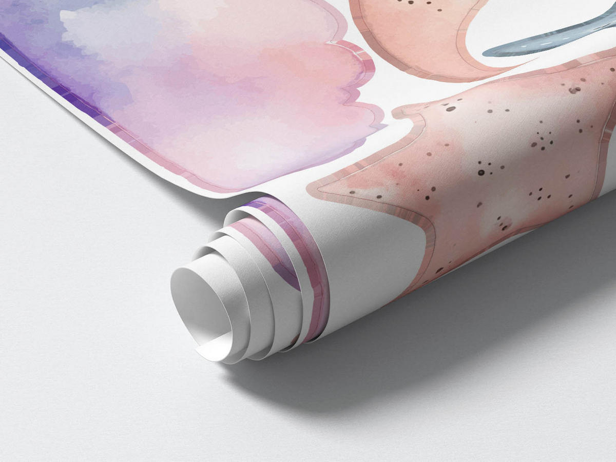 WANDAUFKLEBER 130x143cm - Pastellfarbene Natur - Multicolor, Kunststoff (130/143/0.1cm) - Wallfluent