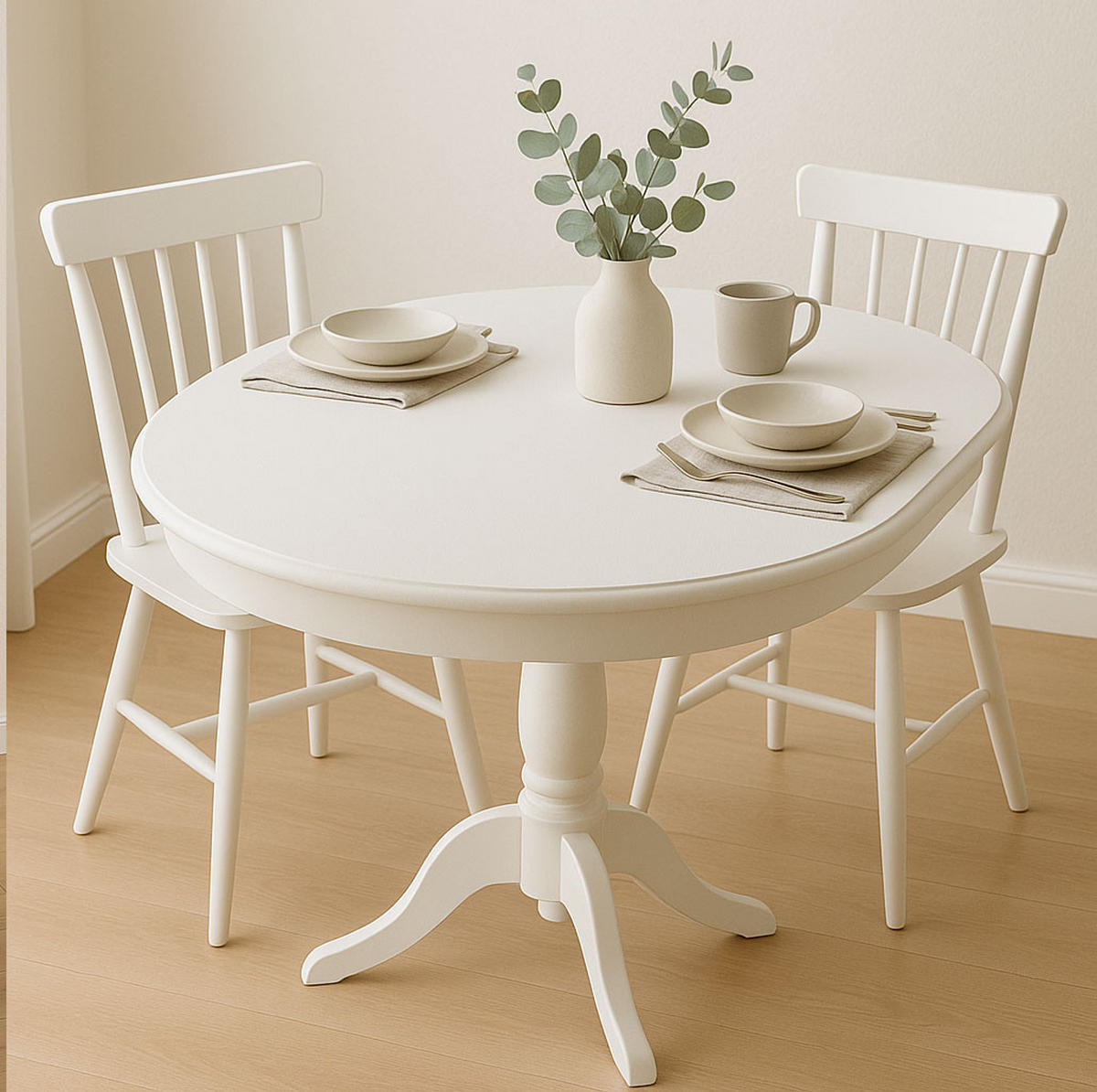 ESSTISCH Dello weiß 100-129 cm / 70 cm / 75 cm - Weiß, Holz/Holzwerkstoff (70/100/75cm) - Feldmann-Wohnen