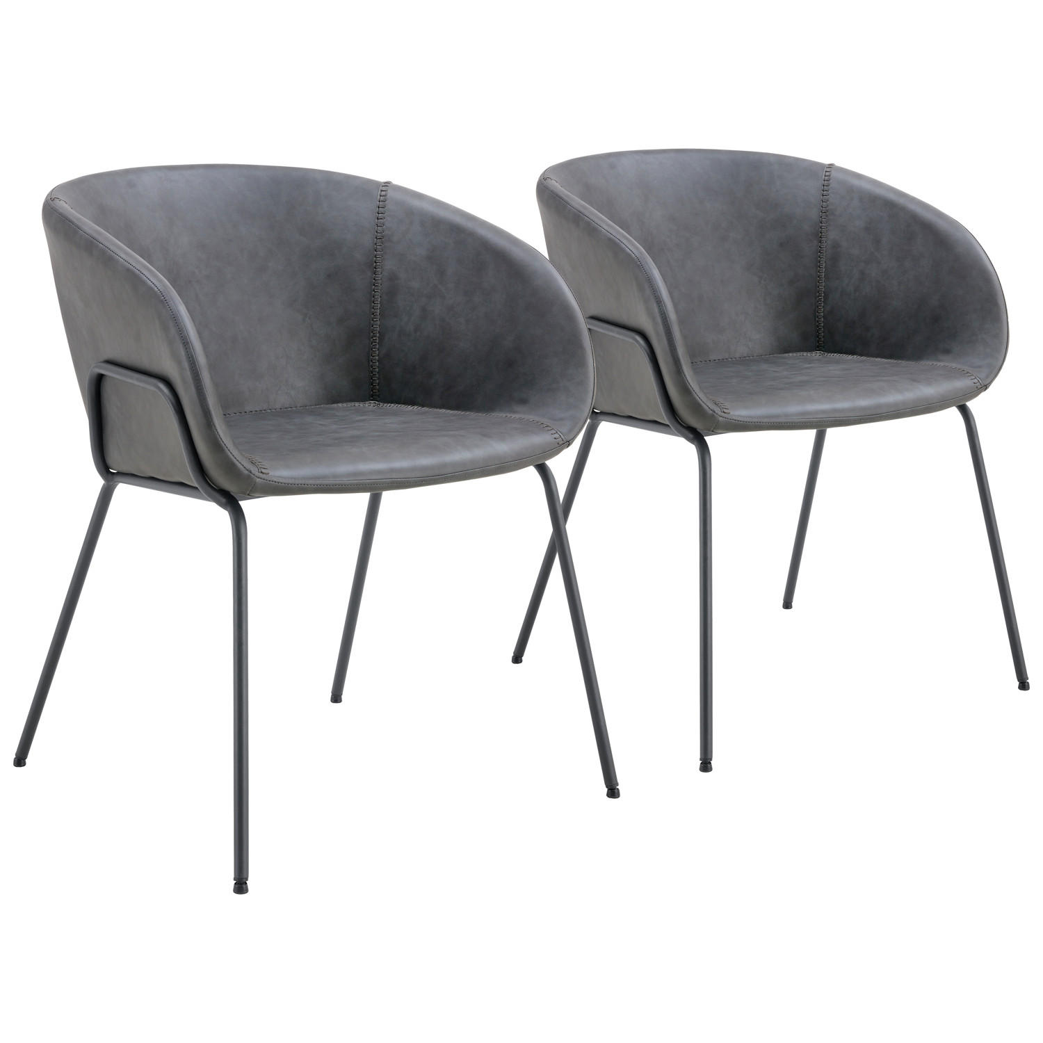 STÜHLE André Dunkelgrau 2er-Set - Grau, Kunststoff (57/76/59cm) - Happy Garden