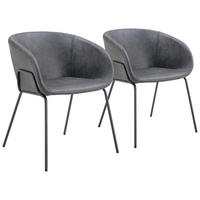 STÜHLE André Dunkelgrau 2er-Set - Grau, Kunststoff (57/76/59cm) - Happy Garden