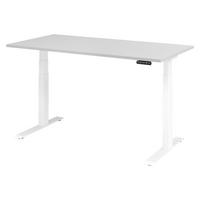 SCHREIBTISCH elektrisch XDKB 80/160/74 cm in Grau/Weiß - Weiß/Grau, Holzwerkstoff (80/160/74cm) - bümö