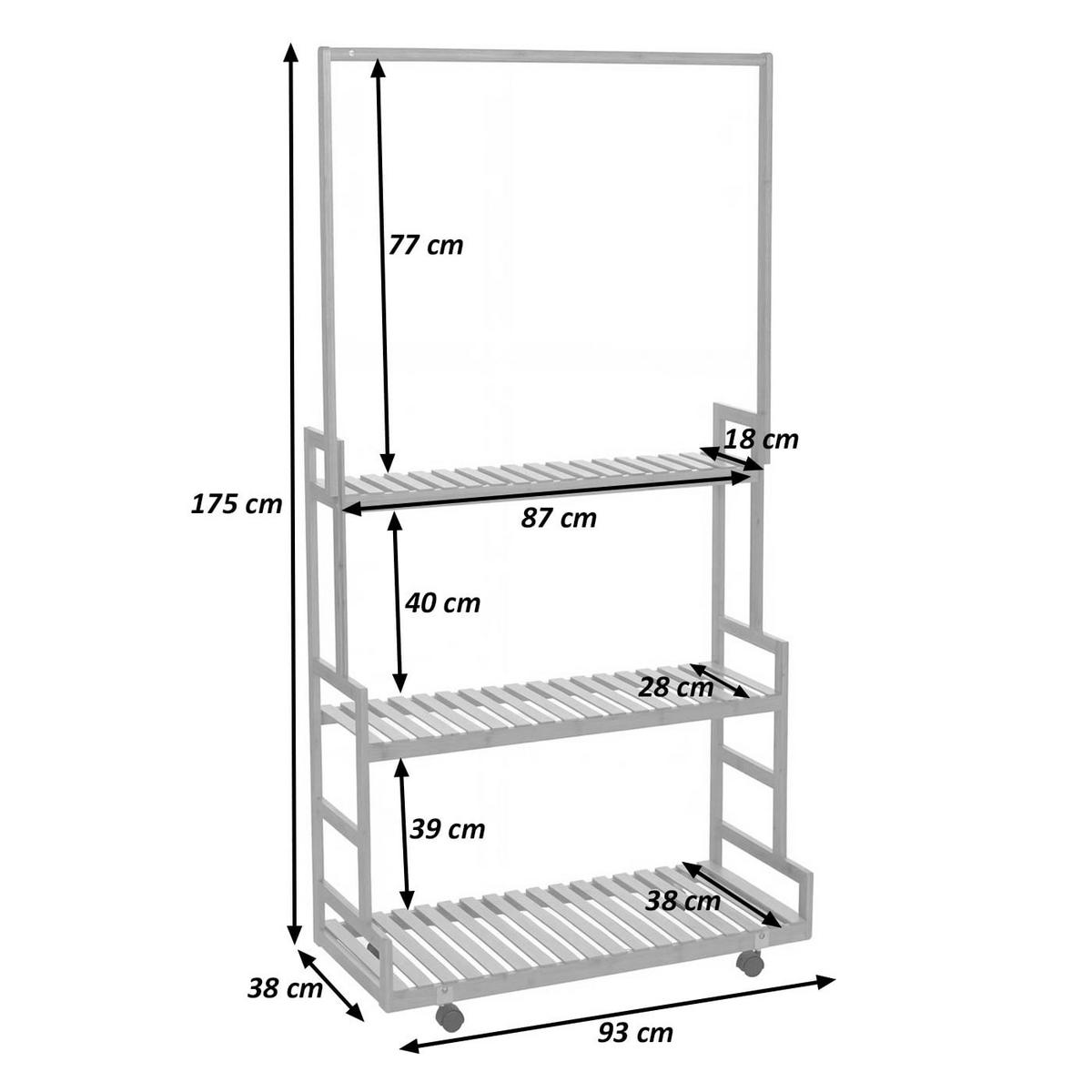 PFLANZENREGAL Braun - Braun, Holz (93/175/38cm) - MCW