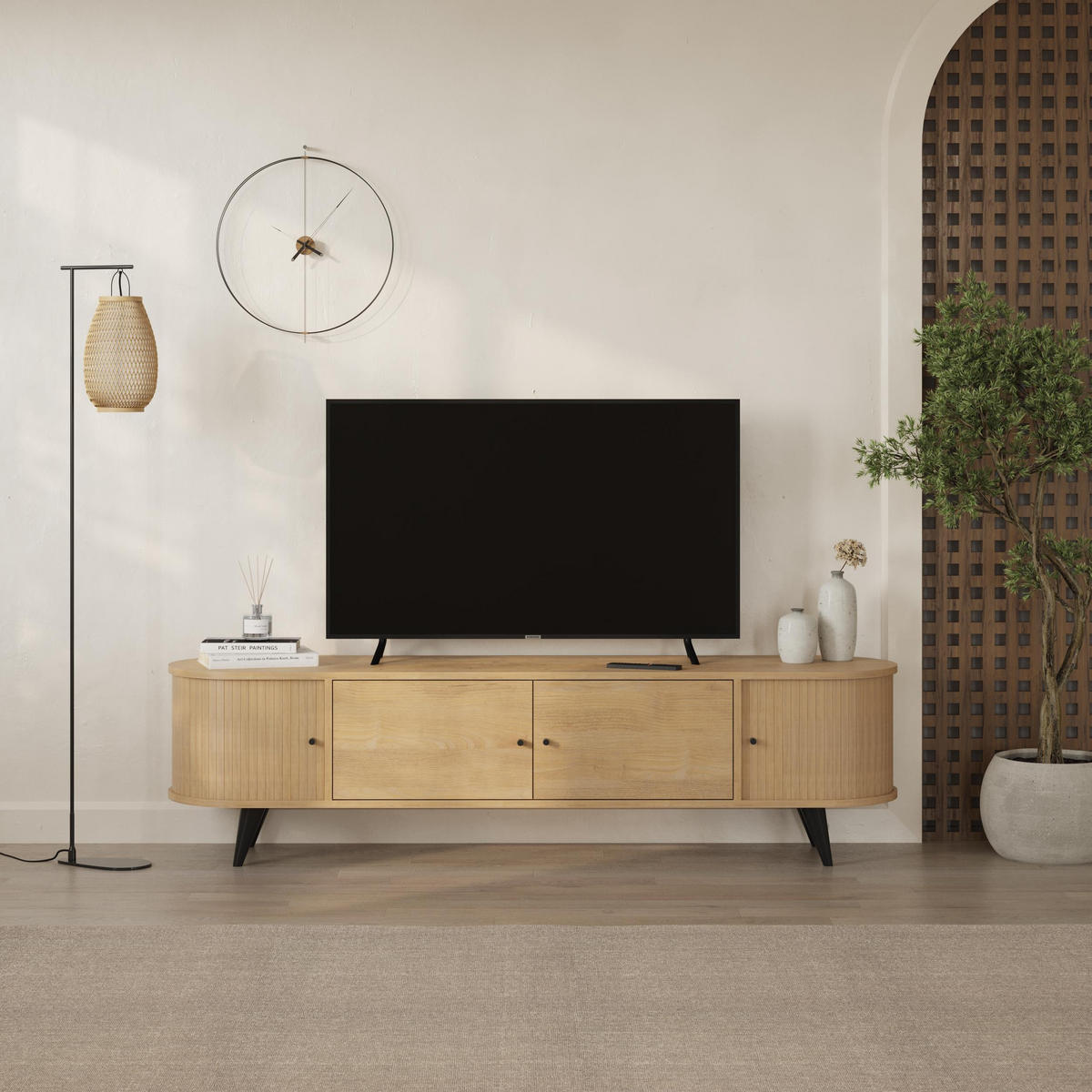 TV-STÄNDER Gentle Eiche 180/52/40 cm - Eichefarben, Holzwerkstoff (180/52/40cm) - Decortie