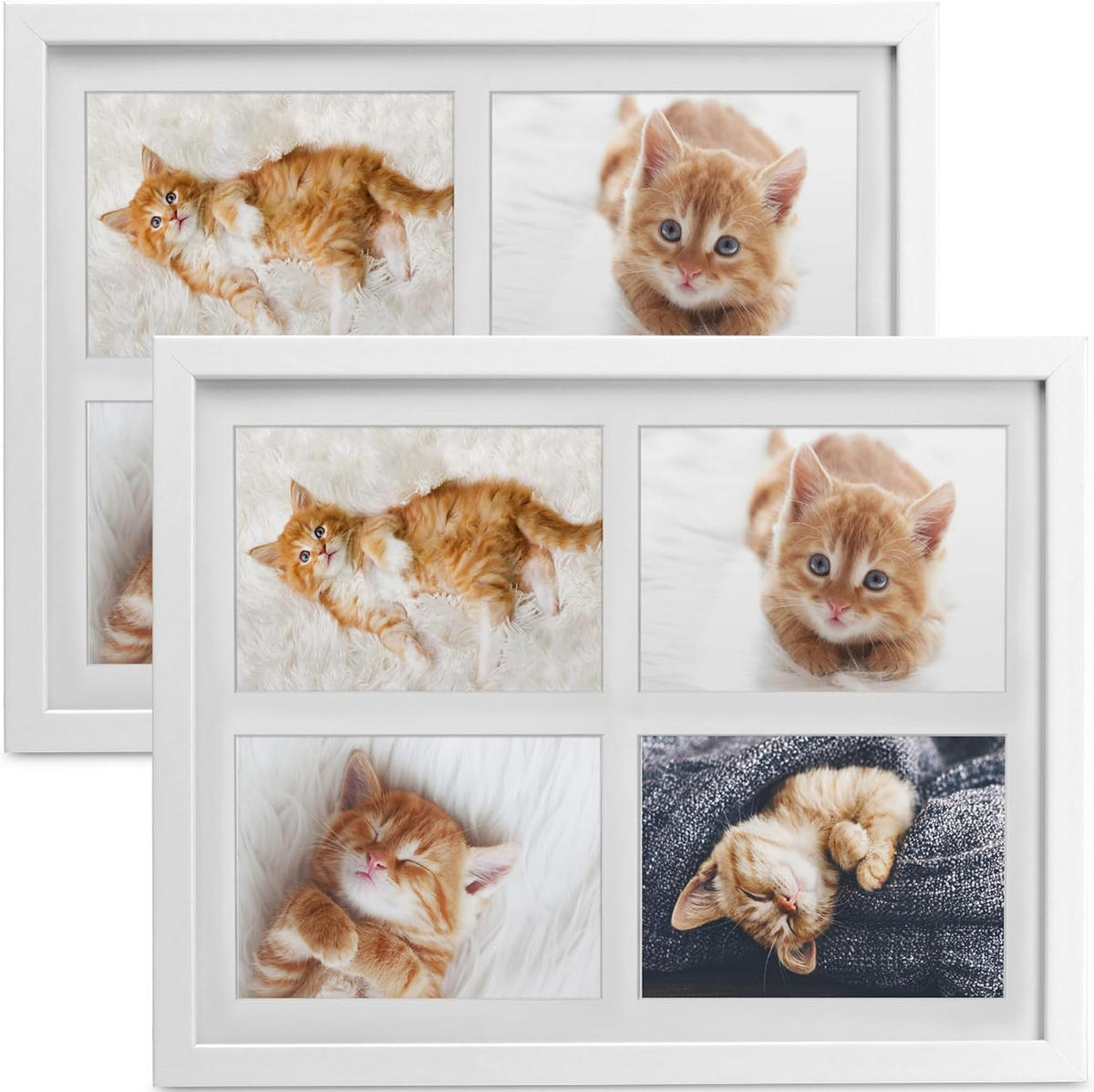 BILDERRAHMEN Galeria 10x15cm Weiß (2tlg) - Weiß, Holzwerkstoff (30/2/37cm) - BoMoe