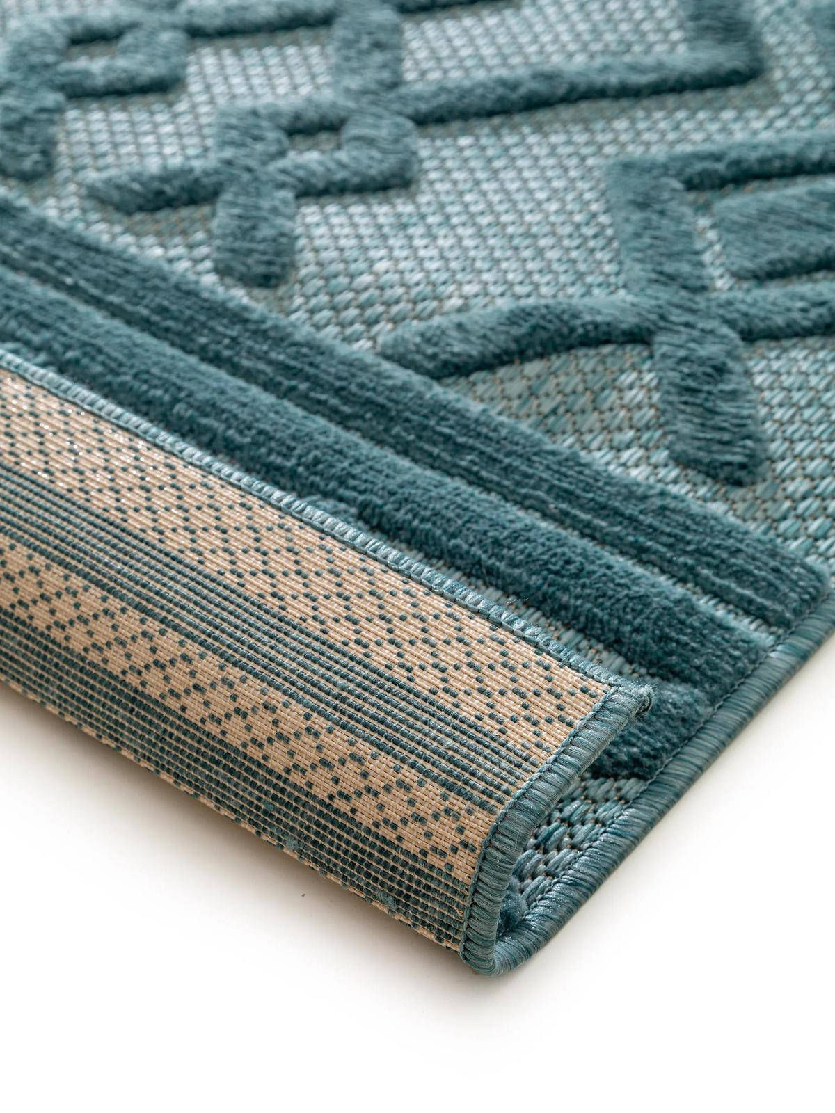 OUTDOORTEPPICH Bonte Türkis 160x230 cm - Türkis, Textil (160/230cm) - benuta Nest