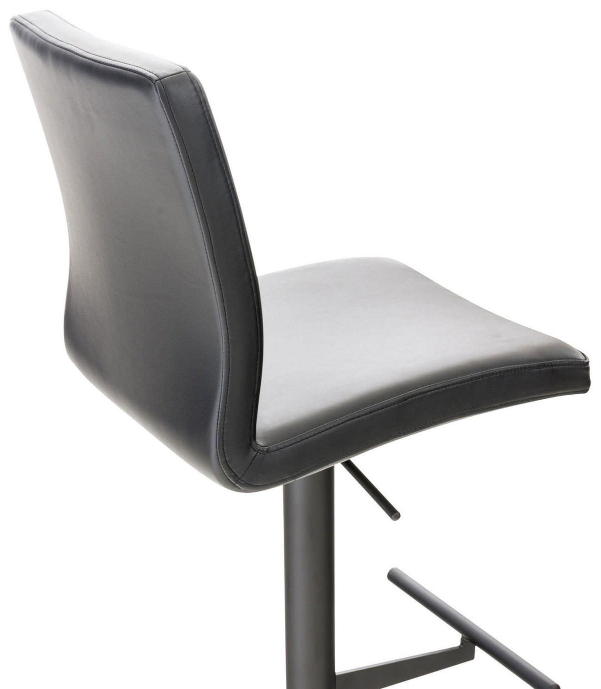 BARHOCKER 2er Set Lederlook Schwarz - Schwarz, Textil/Metall (40/93/49cm) - CLP