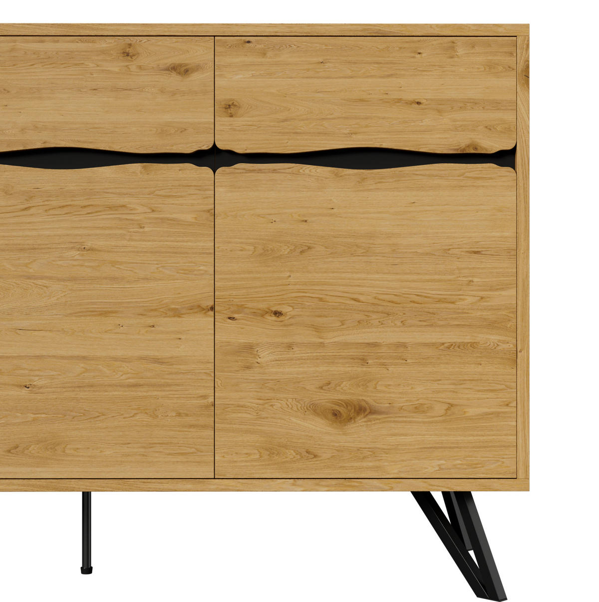 SIDEBOARD 140/40/75,5 cm in Holzoptik mit 3 Türen und Metallbeinen - Naturfarben, Holzwerkstoff (40/75.5/140cm) - Flora Grace