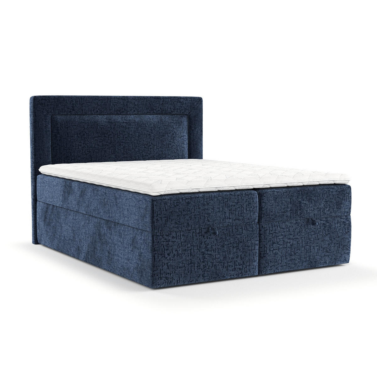 BOXBETT Palmera Marineblau 180/200 cm - Schwarz/Dunkelblau, Holz/Holzwerkstoff (180/200cm) - Maison de Reve