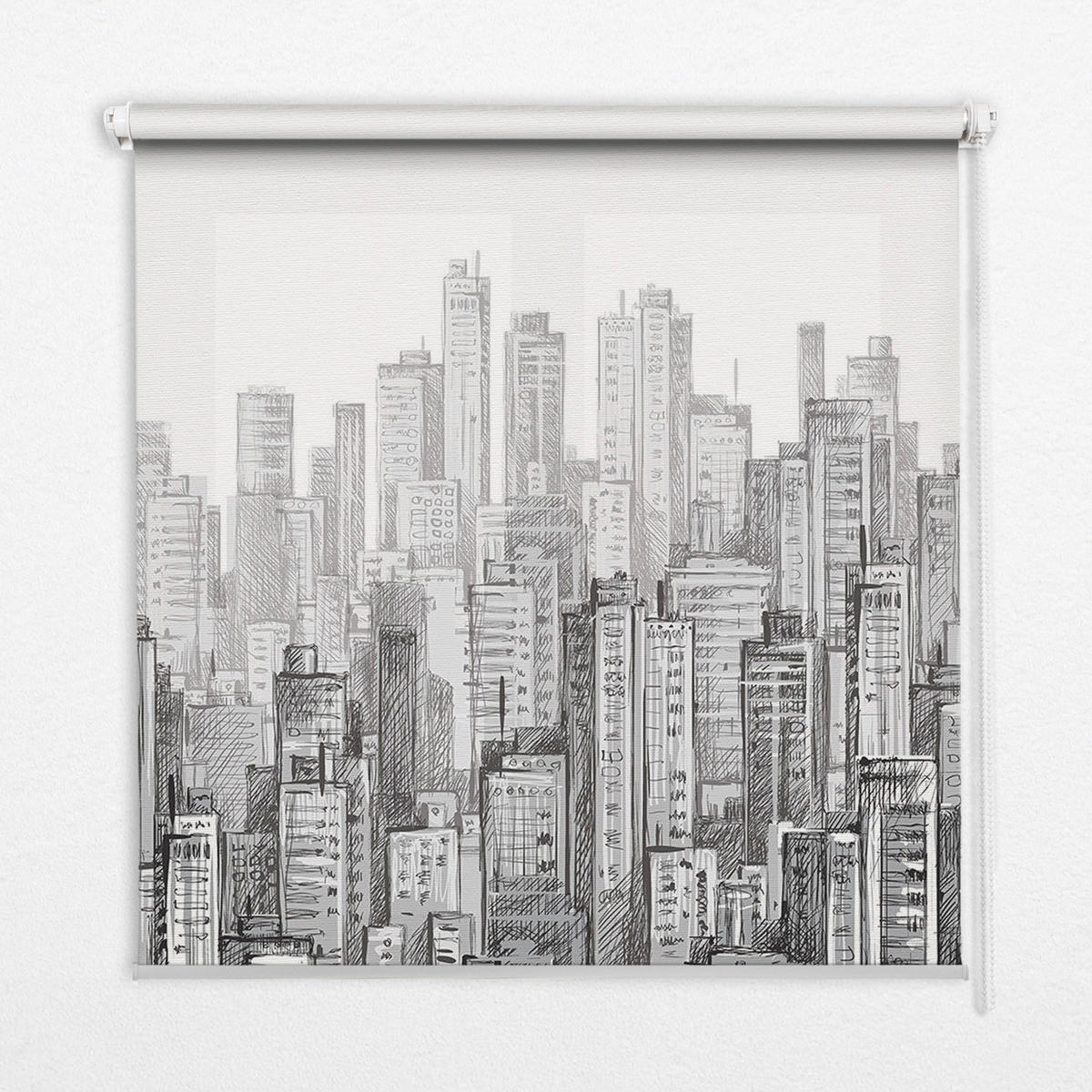 VERDUNKELUNGSROLLO 130x140 cm Stadt - Schwarz, Textil (130/140cm) - TULUP