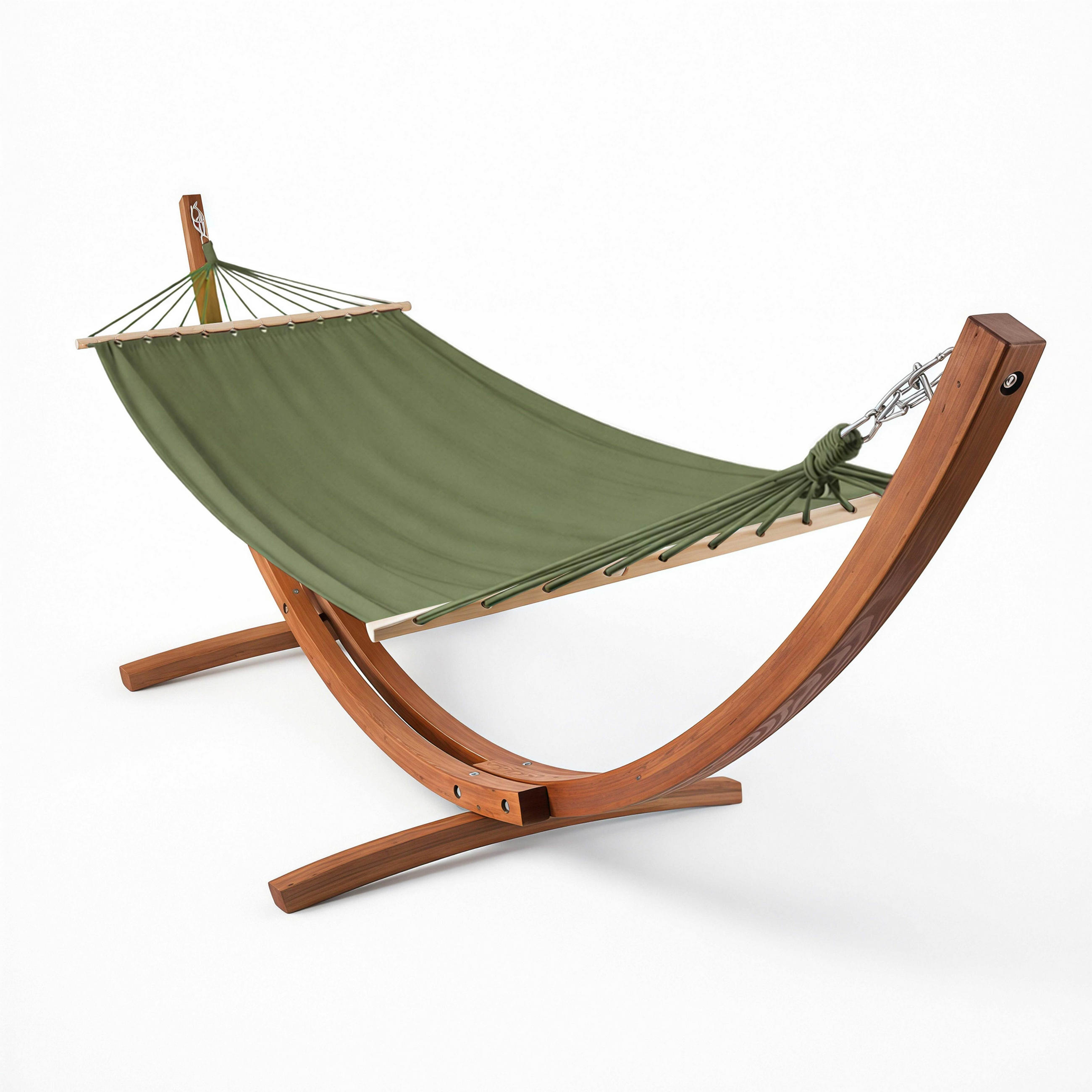 HÄNGEMATTE, Grün - Grün, Holz (110/110/300cm) - Oviala