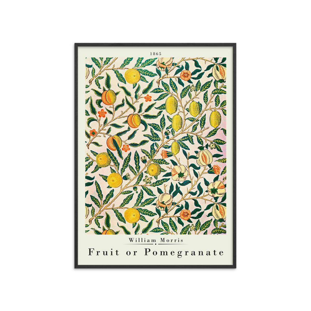 POSTER mit Rahmen William Morris - Pomegranate - Multicolor/Schwarz, Holz/Papier (70/100cm) - Poster&Frame