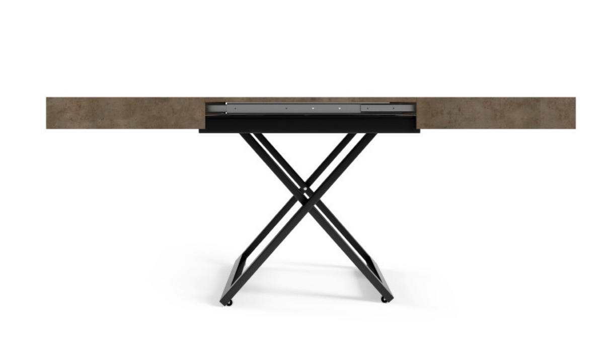 TISCH Dark Grey SIENNA Modern U-Förmige Beine Chicago Concrete - Braun/Grau, Holzwerkstoff (80/80/80cm) - Sepro Meble