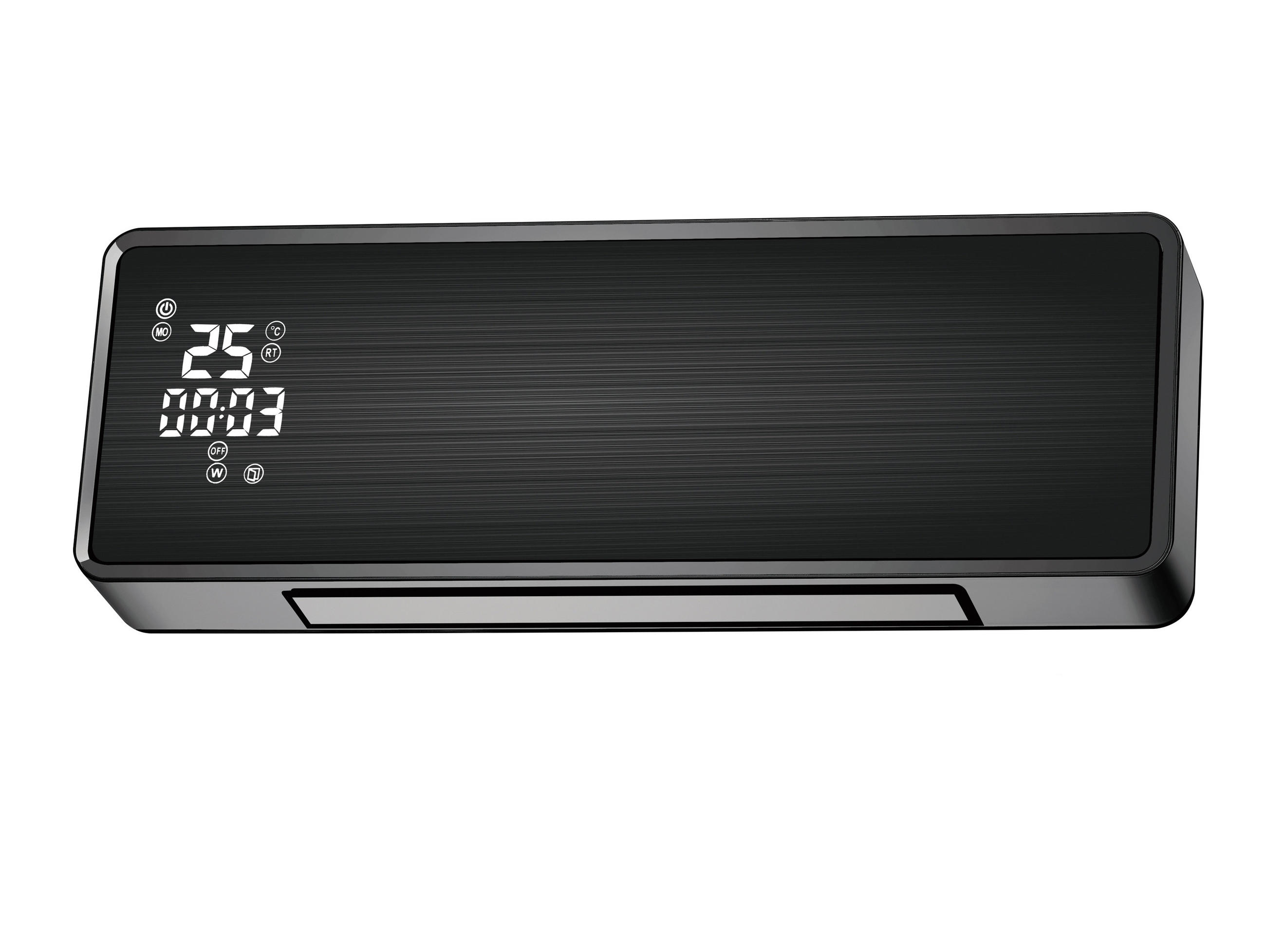 SPLIT-WANDHEIZUNG Schwarz mit Fernsteuerung und Programmierung 2000 W - Schwarz, Kunststoff (55/19/13cm) - Purline
