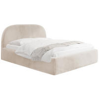 POLSTERBETT Puro mit Bettkasten, Beige Samt 120 x 200 cm – mit Metall-Lattenrost - Ecru/Beige, Kunststoff/Textil (120/200cm) - WFL GROUP