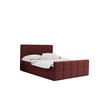 BOXBETT mit Bettkasten und Matratze Topper HANA Stoff Matt Velvet Rotwein 200x200 cm H2-Pocket - Rot, Holz/Textil (200/200cm) - Kaiser Möbel