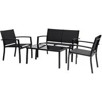 LOUNGEGARNITUR Lino 4-Sitzer Schwarz - Schwarz, Metall - Habitat Garten