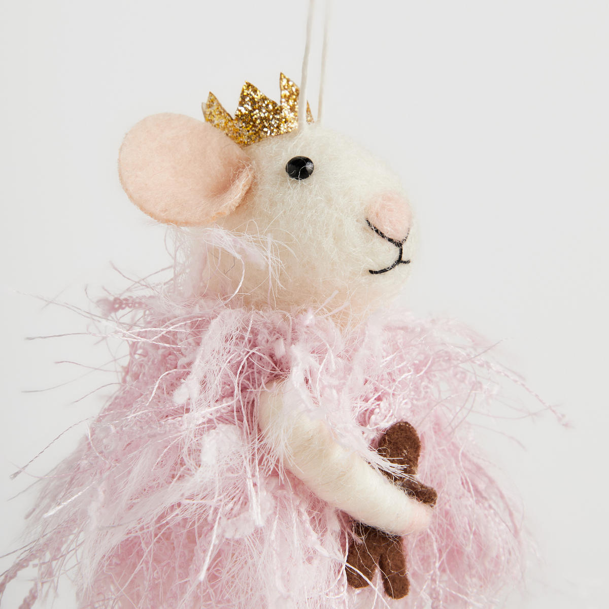 WANDDEKORATION Princmousi, Hellrosa, 12x8x8 cm, Dekorative Weihnachtsdeko - Hellrosa, Textil (8/12/8cm) - home&you