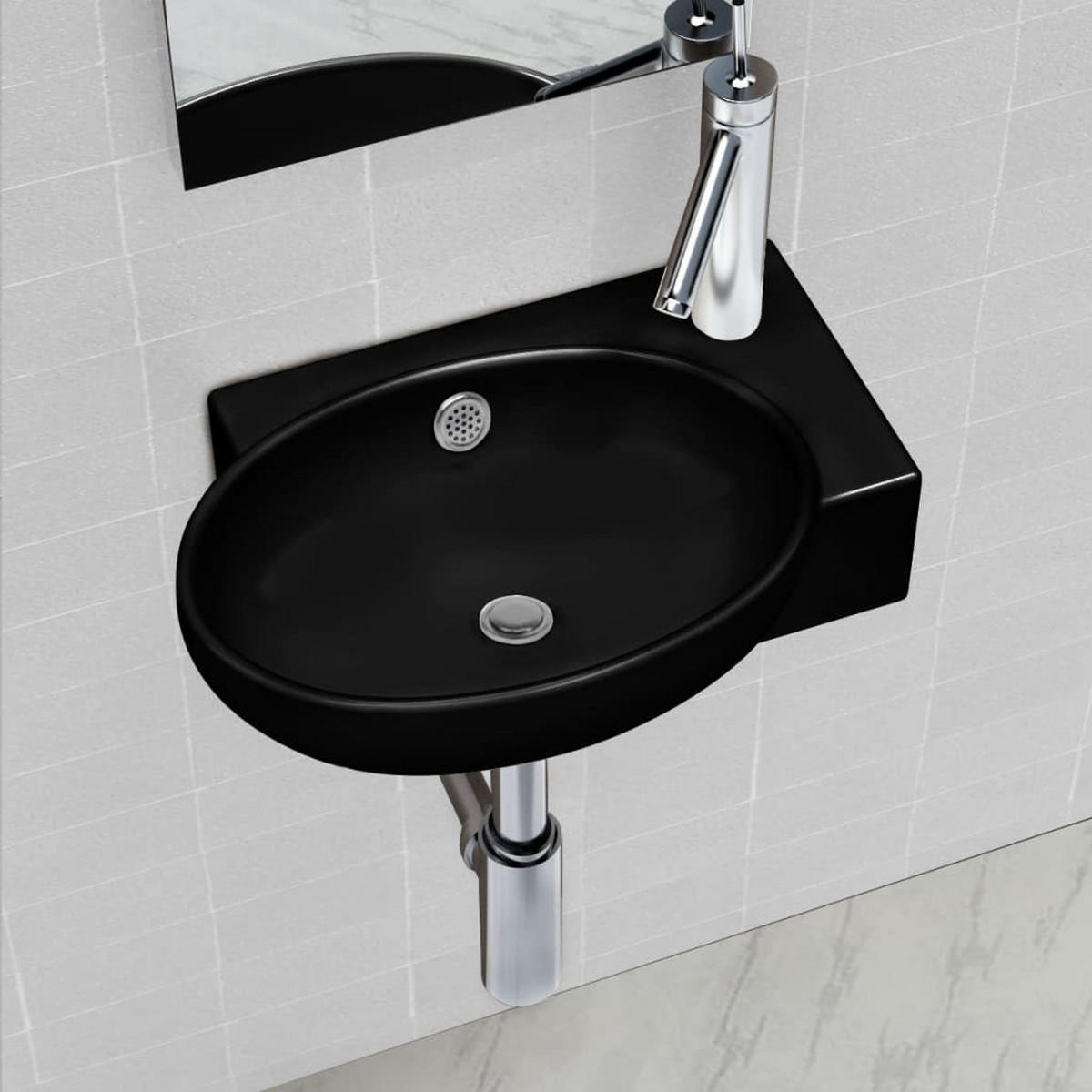 WASCHBECKEN Kretz 41/28/12.5 cm - Schwarz, Keramik (41/12.5/28cm) - Nettlife