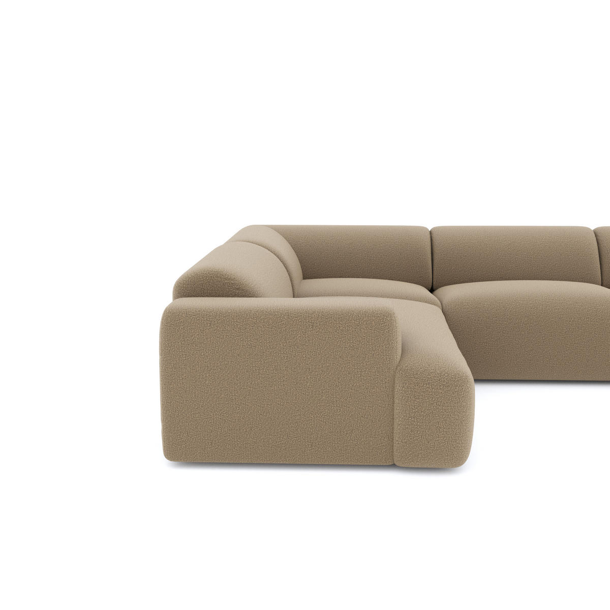 WOHNLANDSCHAFT Bouclé-Stoff Taupe 354cm - Taupe, Textil (354/73/164cm) - Sia Home