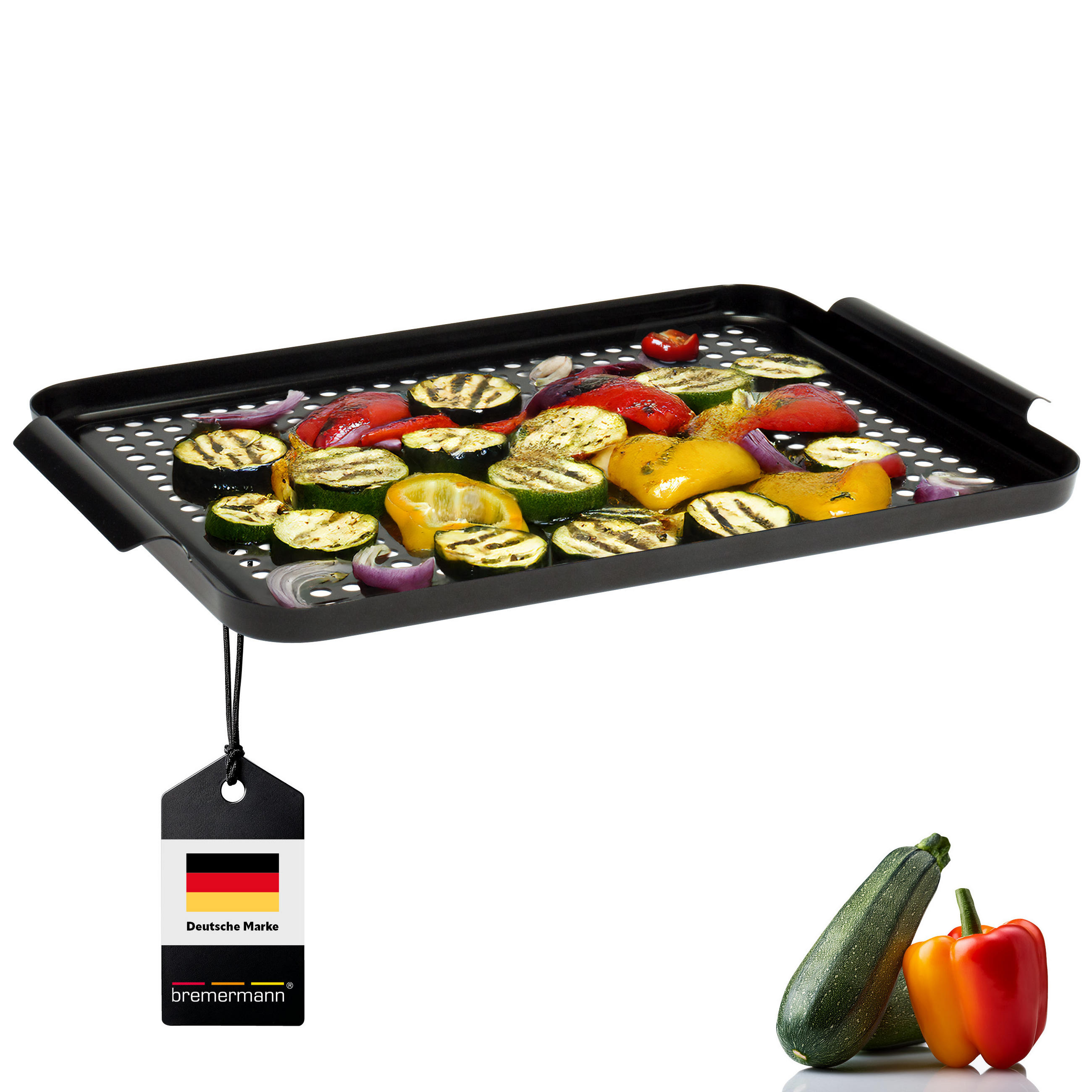 GRILLPLATTE, schwarz, Edelstahl - Schwarz, Metall (29.5/2.5/44.5cm) - bremermann