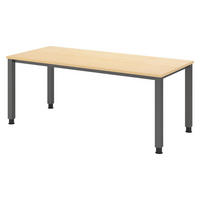 SCHREIBTISCH Serie-Q Gestell: Graphit 80/180/74 cm in Ahornfarben - Ahornfarben, Holzwerkstoff (80/180/74cm) - bümö