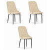 ESSZIMMERSTUHL 3er Set Beigefarbener Velours, gepolsterte Rückenlehne, bequeme Sitzfläche - Beige, Textil (43/94/43cm) - Best For Home