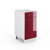 MIDISCHRANK Fame-Line Bordeaux Hochglanz 40 x 82 cm ohne AP - Bordeaux/Weiß, Holzwerkstoff (40/82/51.6cm) - Vicco