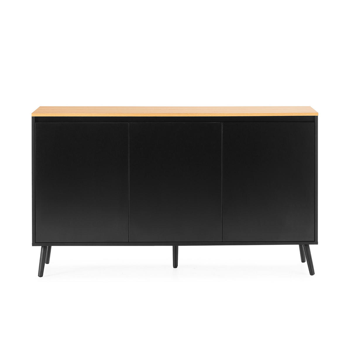 SIDEBOARD Desi 3 türen schwarze Farbe - Schwarz, Holzwerkstoff (140/80/40cm)