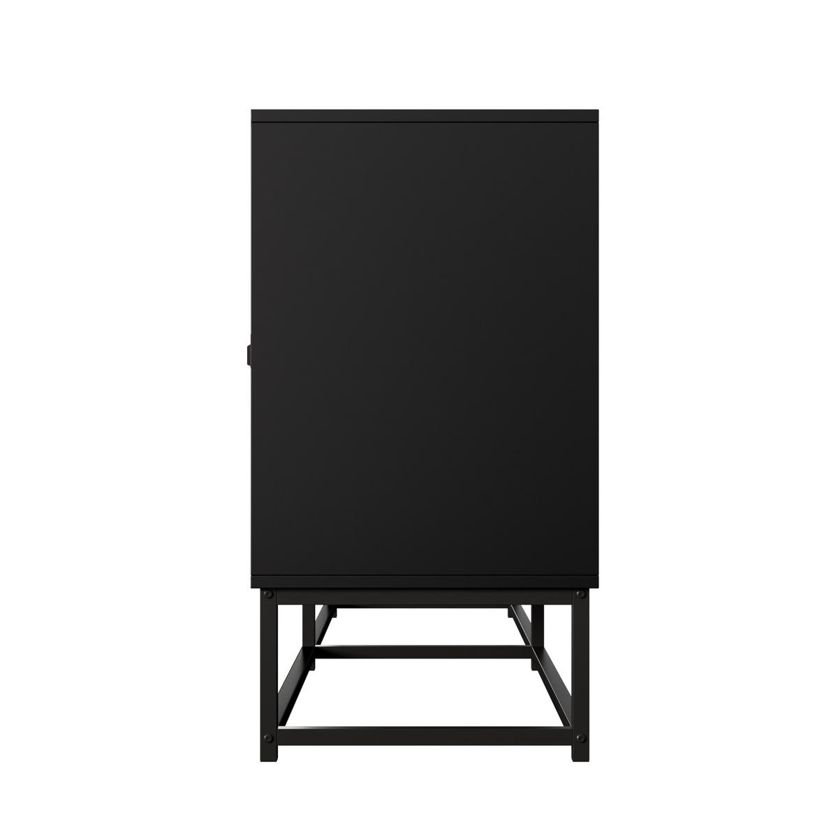AUFBEWAHRUNGSSCHRANK 3 Doppeltüren Schwarz Stauraum Matt - Schwarz, Holzwerkstoff (38/75.5/160cm) - FLIEKS
