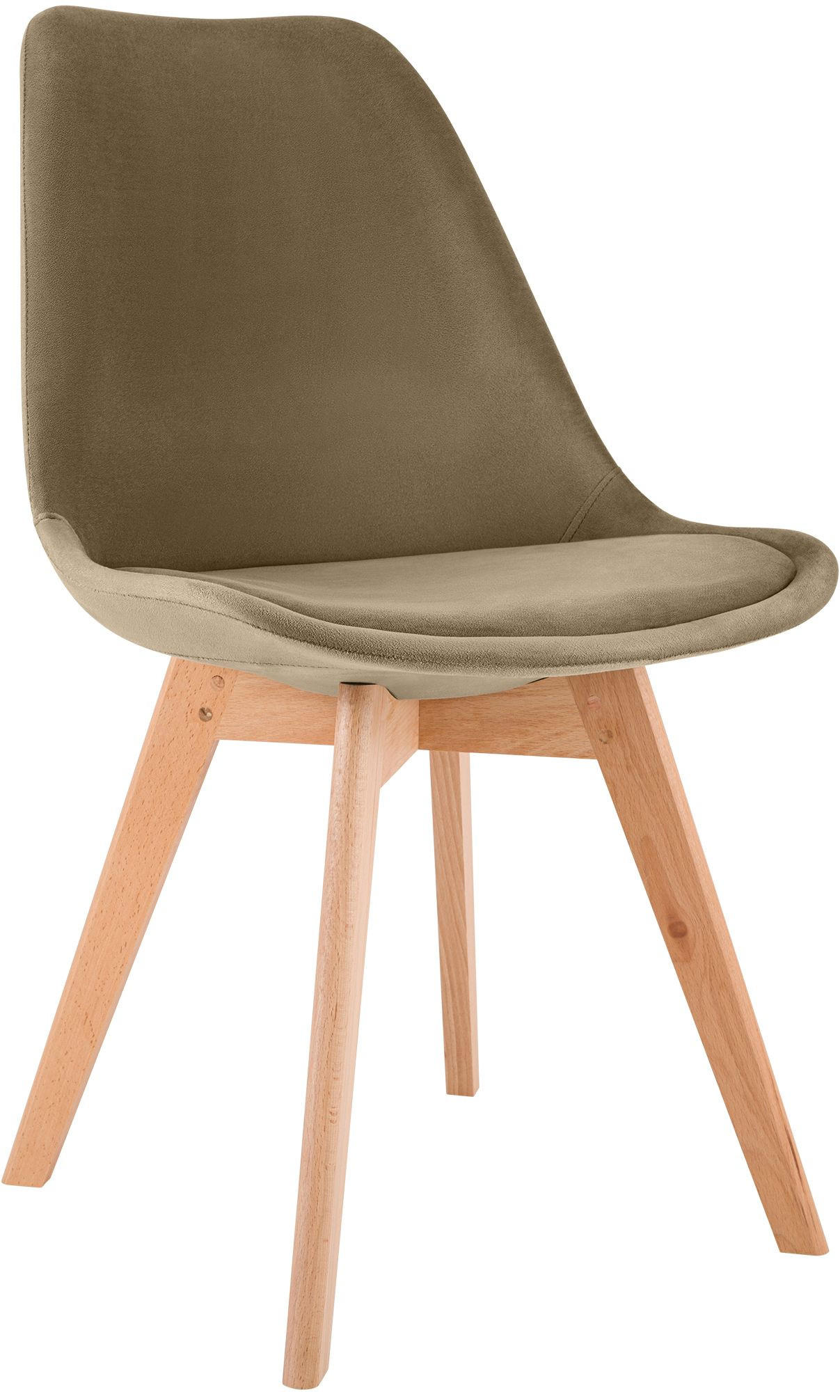 STUHL Samt braun - Eukalyptusholzfarben/Braun, Holz/Textil (49/83/50cm) - CLP