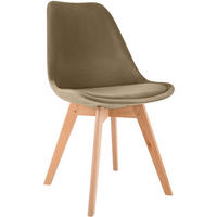 STUHL Samt braun - Eukalyptusholzfarben/Braun, Holz/Textil (49/83/50cm) - CLP