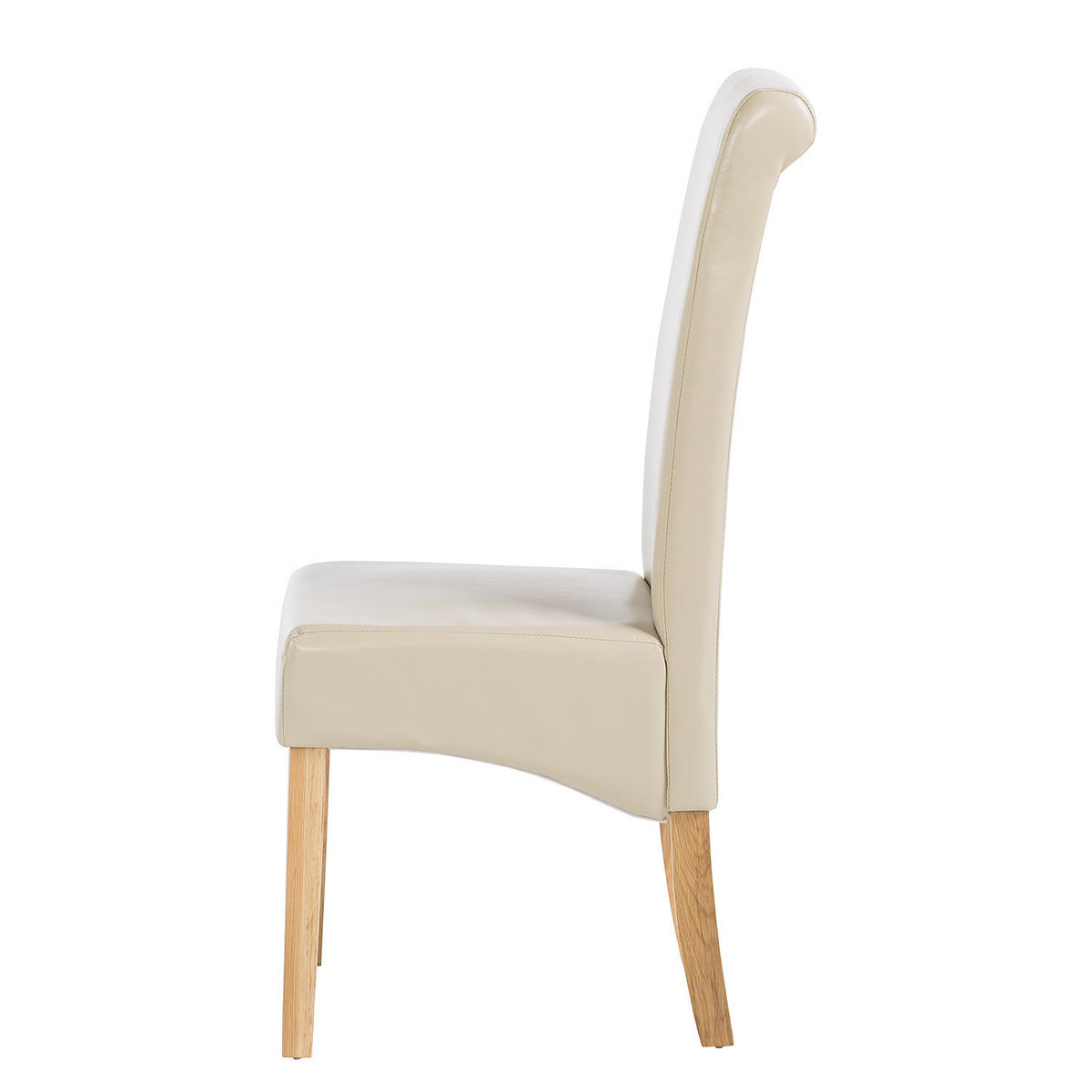 POLSTERSTUHL - Creme, Leder/Holz (47/108/64cm) - home24