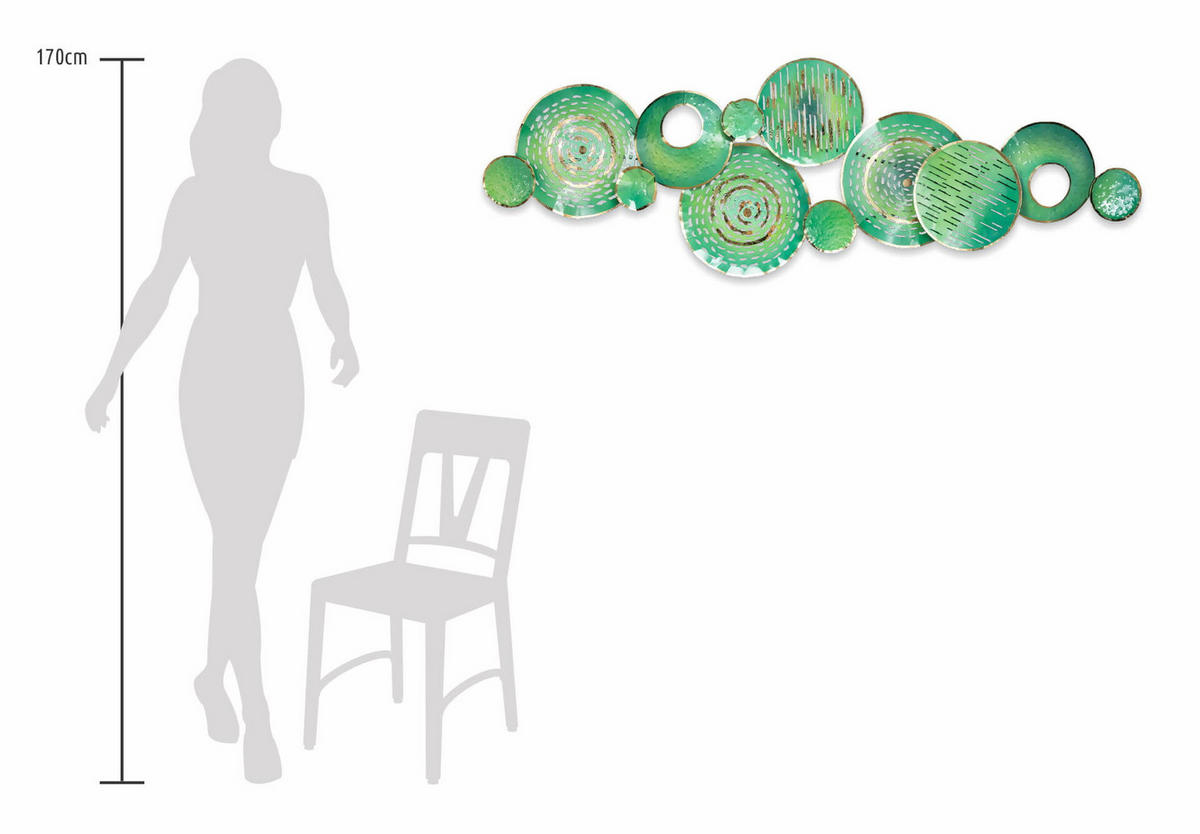 WANDDEKO Grün 149/50 cm - Grün, Metall (3/50/5cm) - KUNSTLOFT