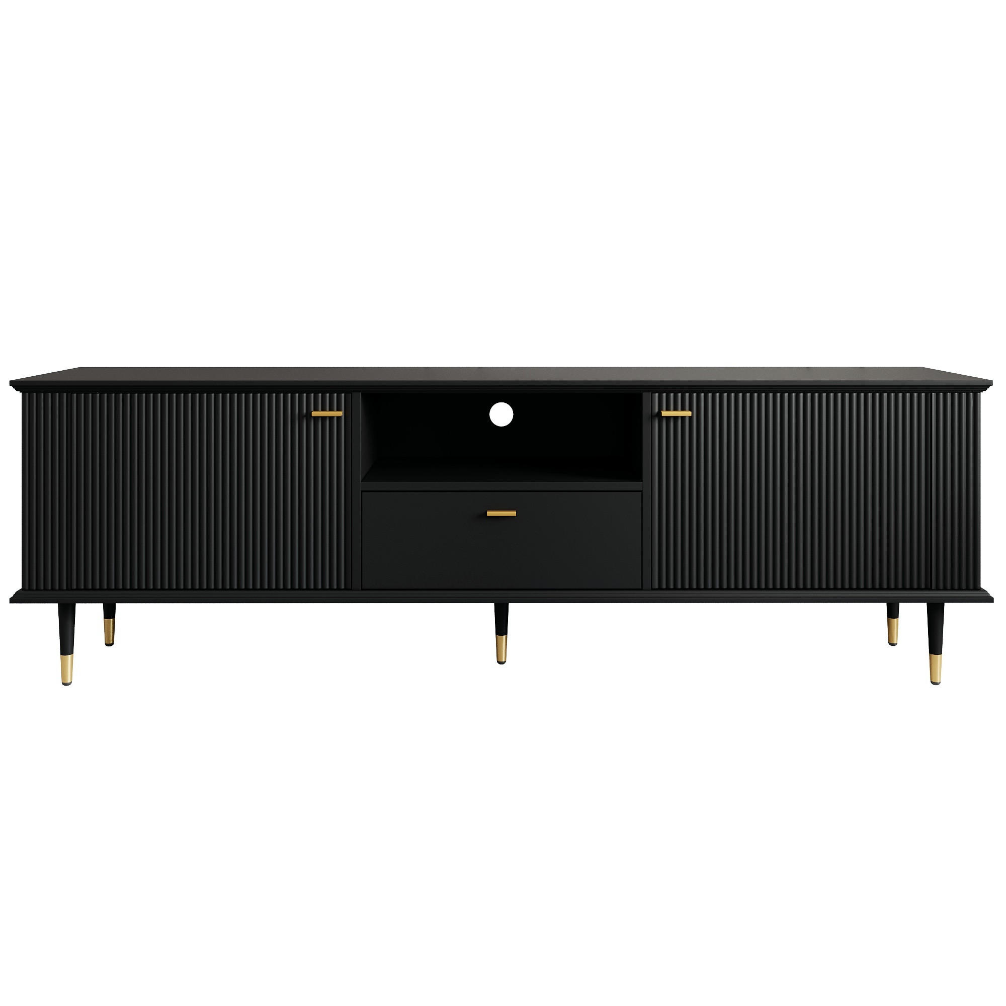 TV-LOWBOARD Schwarz 170/36/54 cm - Schwarz, Holzwerkstoff (170/54/36cm) - PANGIVO