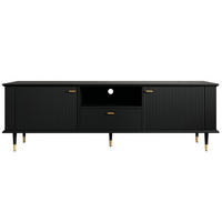TV-LOWBOARD Schwarz 170/36/54 cm - Schwarz, Holzwerkstoff (170/54/36cm) - PANGIVO
