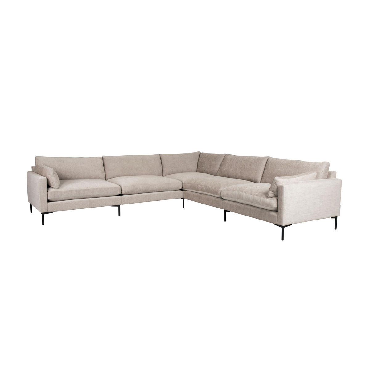 ECKSOFA 7-SITZER Summer Latte/ Beige - Creme/Braun, Textil (318/31.8cm) - Zuiver