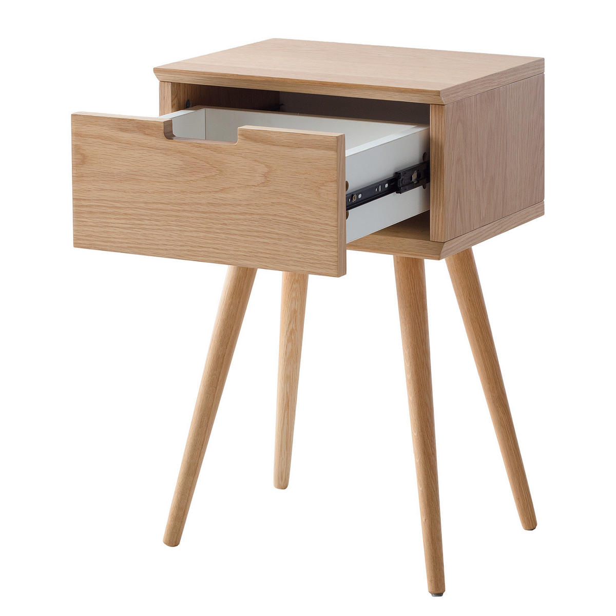 NACHTTISCH - Eiche teilmassiv - Eichefarben, Holzwerkstoff (40/61/30cm) - home24