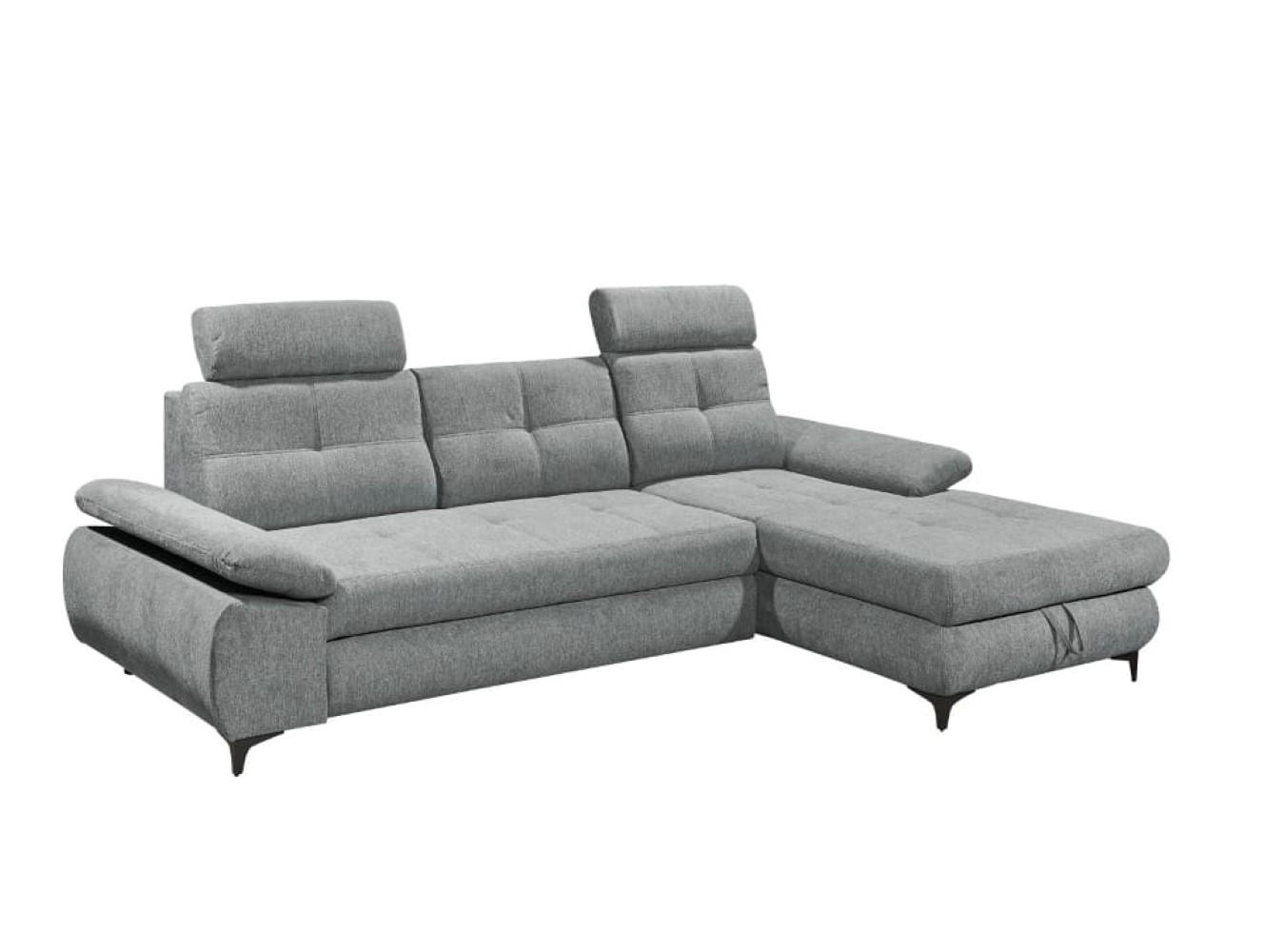 ECKSOFA mit Schlaffunktion und Bettkasten - Schwarz/Grau, Kunststoff/Textil (177/274cm) - ed exciting design