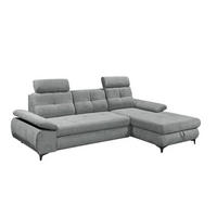 ECKSOFA mit Schlaffunktion und Bettkasten - Schwarz/Grau, Kunststoff/Textil (177/274cm) - ed exciting design